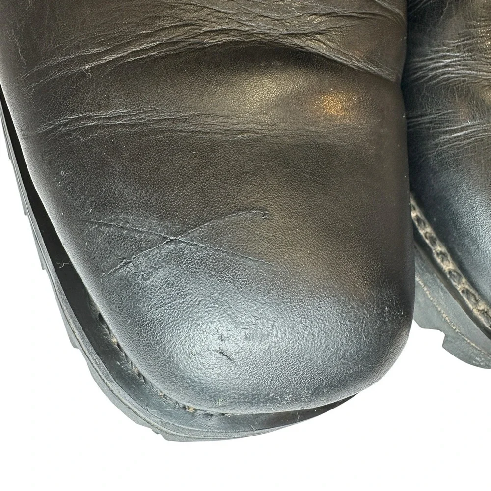 Xelement Men's 10 M Black Leather Eagle Harness Motorcycle Boots Vibram Sole